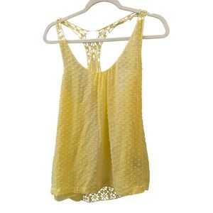 Bebe Yellow Crochet Tank Top - Medium